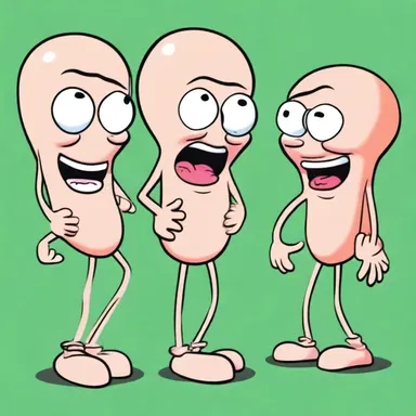 The cartoon character had the ability to split into multiple copies of themselves using amitotic cell division, leading to hilarious and chaotic situations.