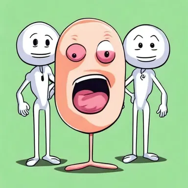 The cartoon character had the ability to split into multiple copies of themselves using amitotic cell division, leading to hilarious and chaotic situations.
