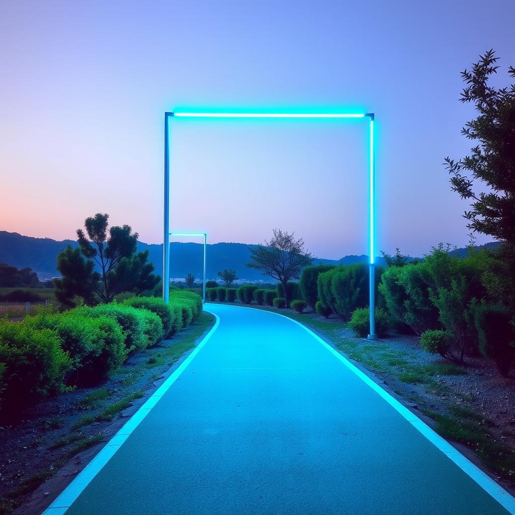Illuminate Your Ride: Scenic Neon Bike Path