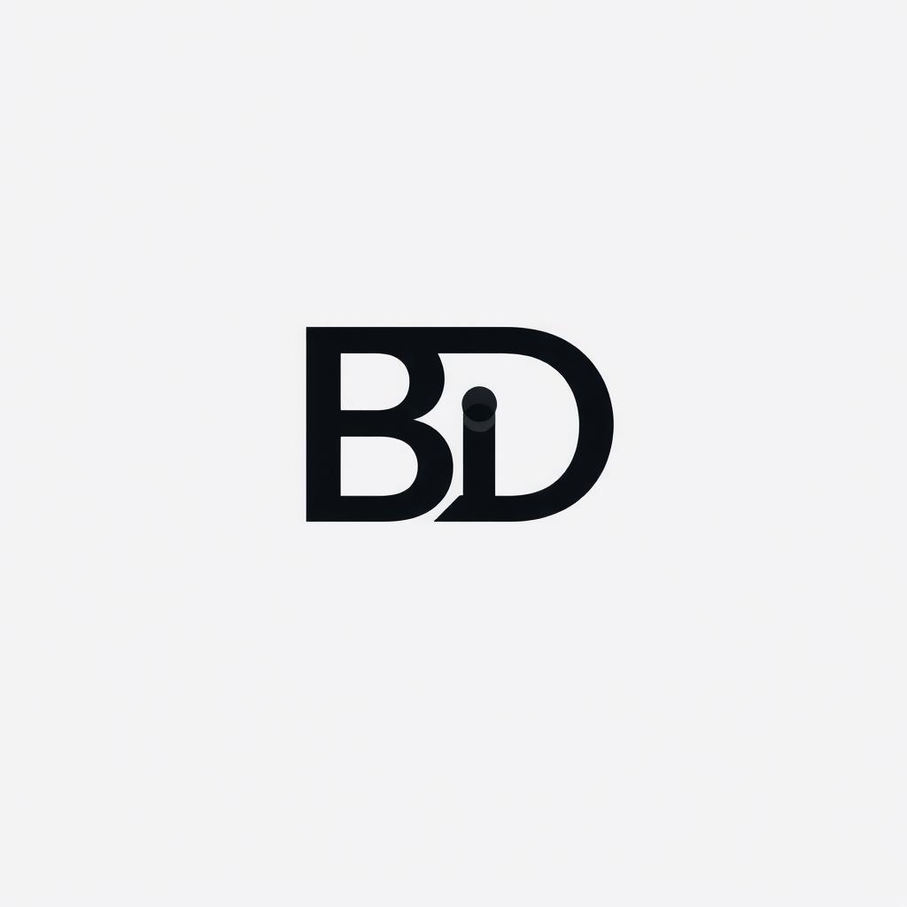 A professional logo design that elegantly merges the letters 'B' and 'D' in a visually appealing and innovative manner