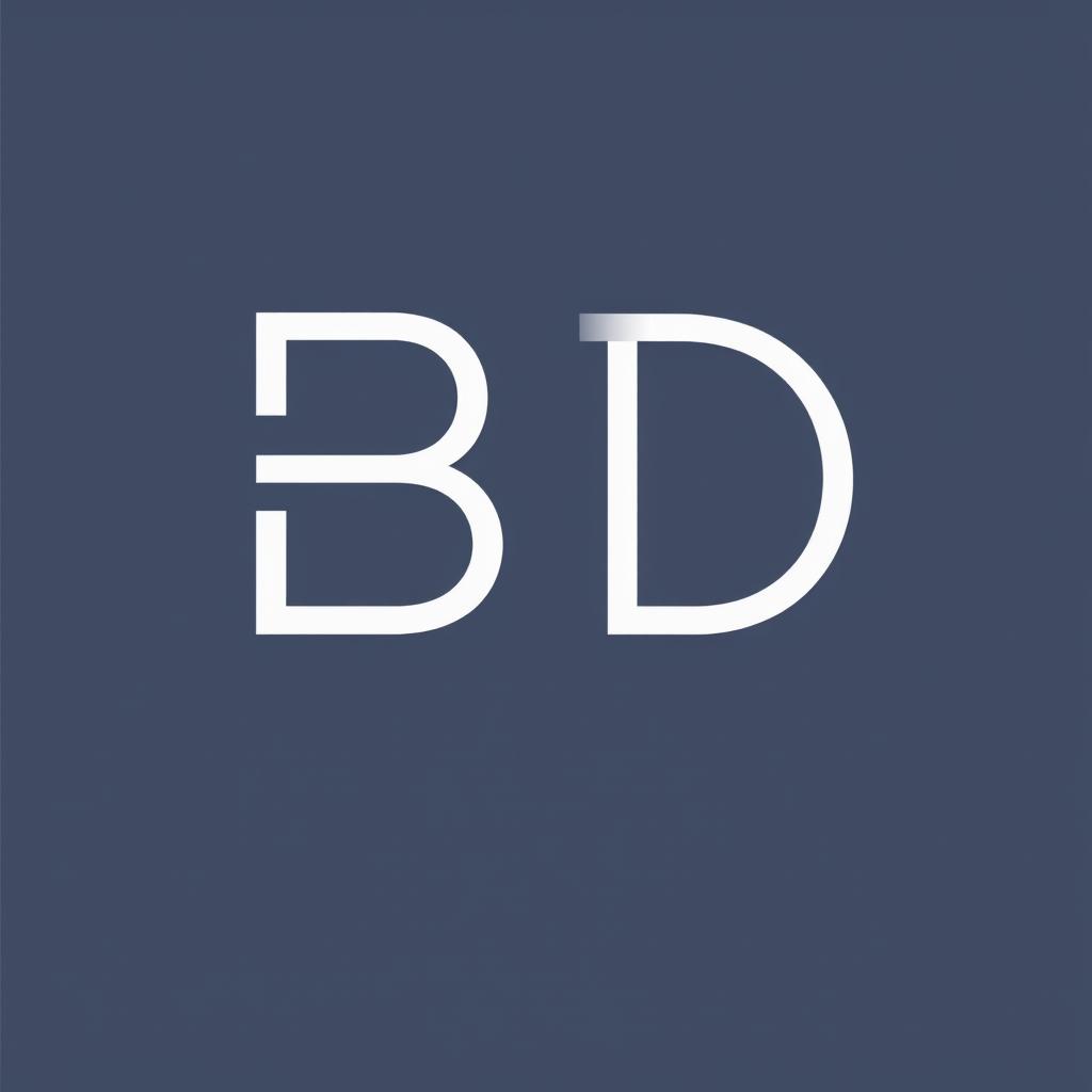 A professional logo design that creatively merges the letters 'B' and 'D' in a harmonious and innovative style