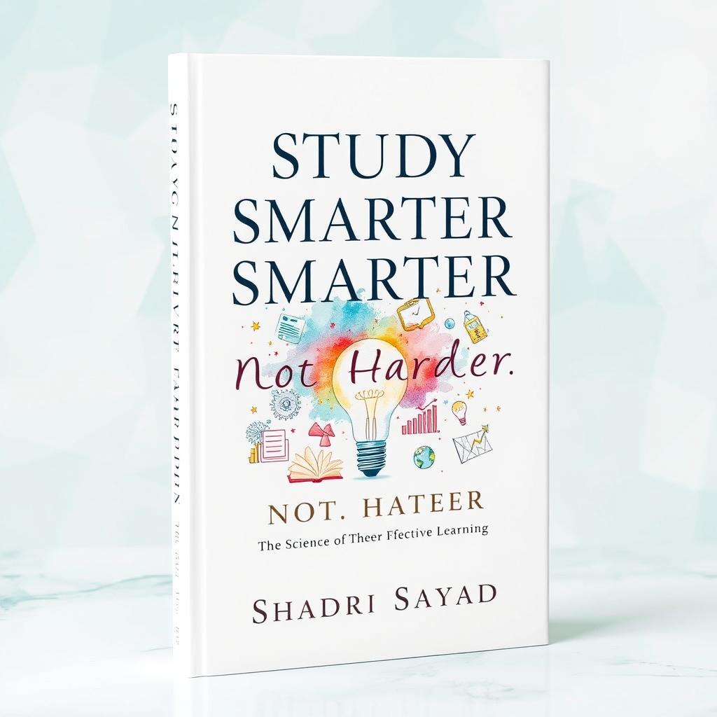 A beautiful and captivating book cover design for 'Study Smarter, Not Harder: The Science of Effective Learning' by Shadri Sayad
