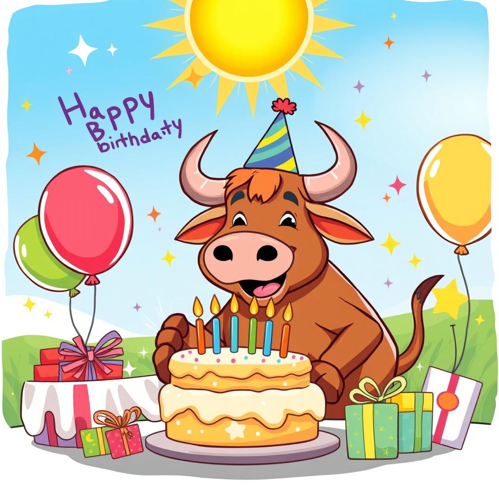 A humorous cartoon depiction celebrating the birth month of Taurus