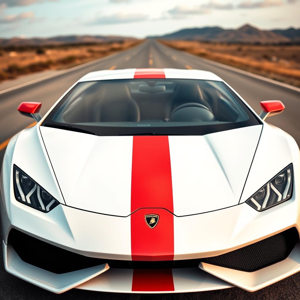 A striking view of a sporty Lamborghini, showcasing its sleek and modern design