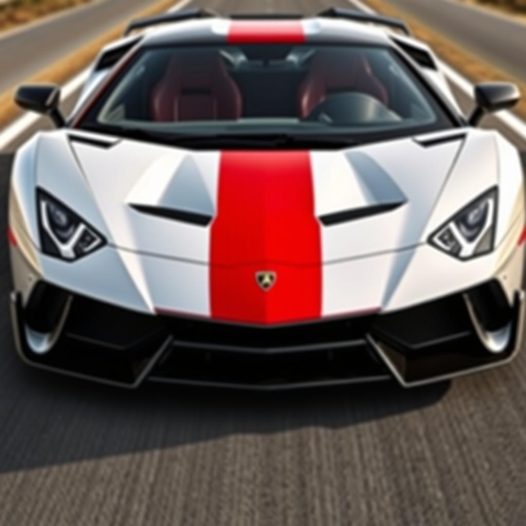 A captivating view of a Lamborghini Aventador, showcasing its iconic and aggressive design
