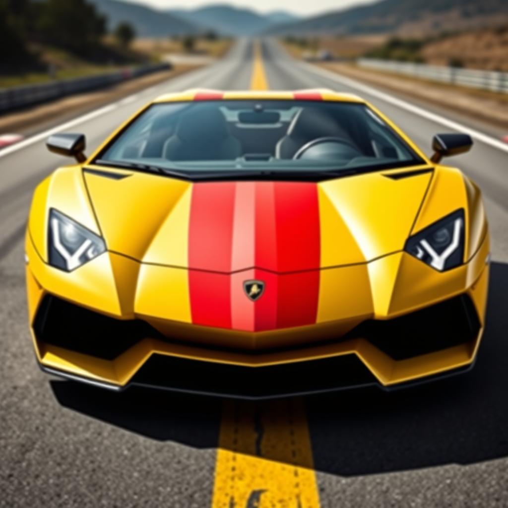 A dynamic view of a Lamborghini Aventador, displaying its bold and aggressive styling