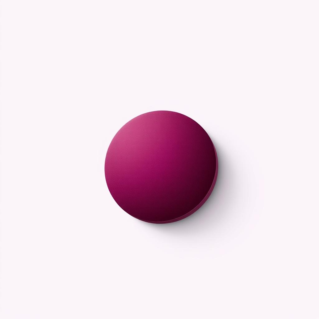 A minimalist 3D circular form of a beetroot, showcasing its characteristic round shape and rich, deep purple surface