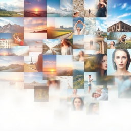 A visually captivating collage featuring various images seamlessly blended together