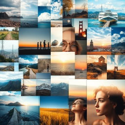 A visually captivating collage featuring various images seamlessly blended together