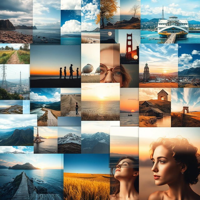 A visually captivating collage featuring various images seamlessly blended together