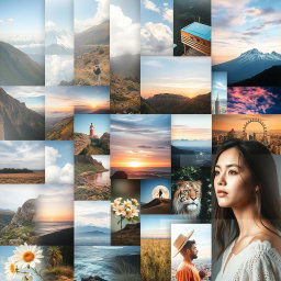 A visually captivating collage featuring various images seamlessly blended together