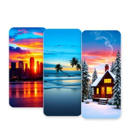 Three images, each featuring a unique design