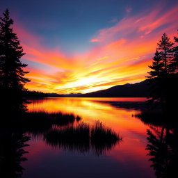 A vibrant and attractive wallpaper design for iPhone X that features a serene landscape at sunset