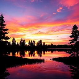 A vibrant and attractive wallpaper design for iPhone X that features a serene landscape at sunset
