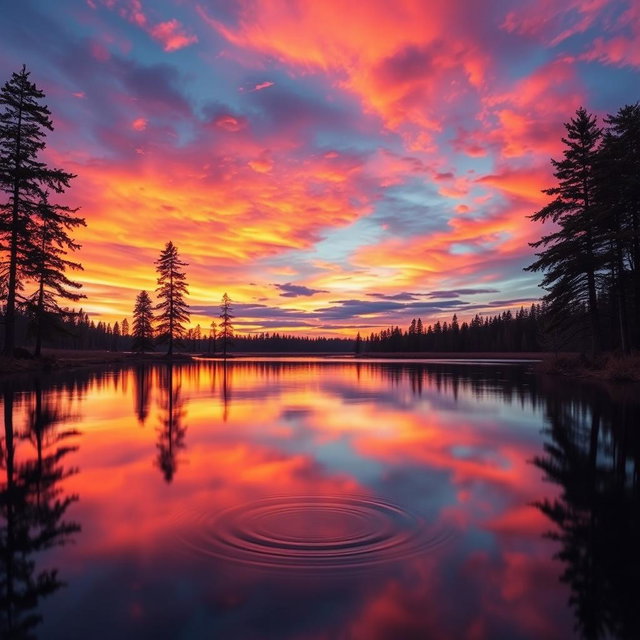 A vibrant and attractive wallpaper design for iPhone X that features a serene landscape at sunset