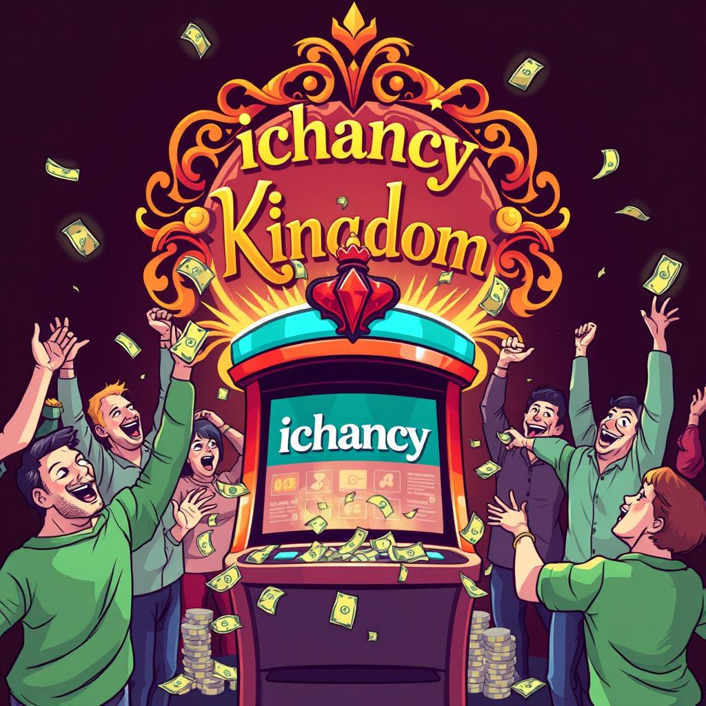 An illustration of an exciting betting machine with the word 'ichancy' clearly displayed on it