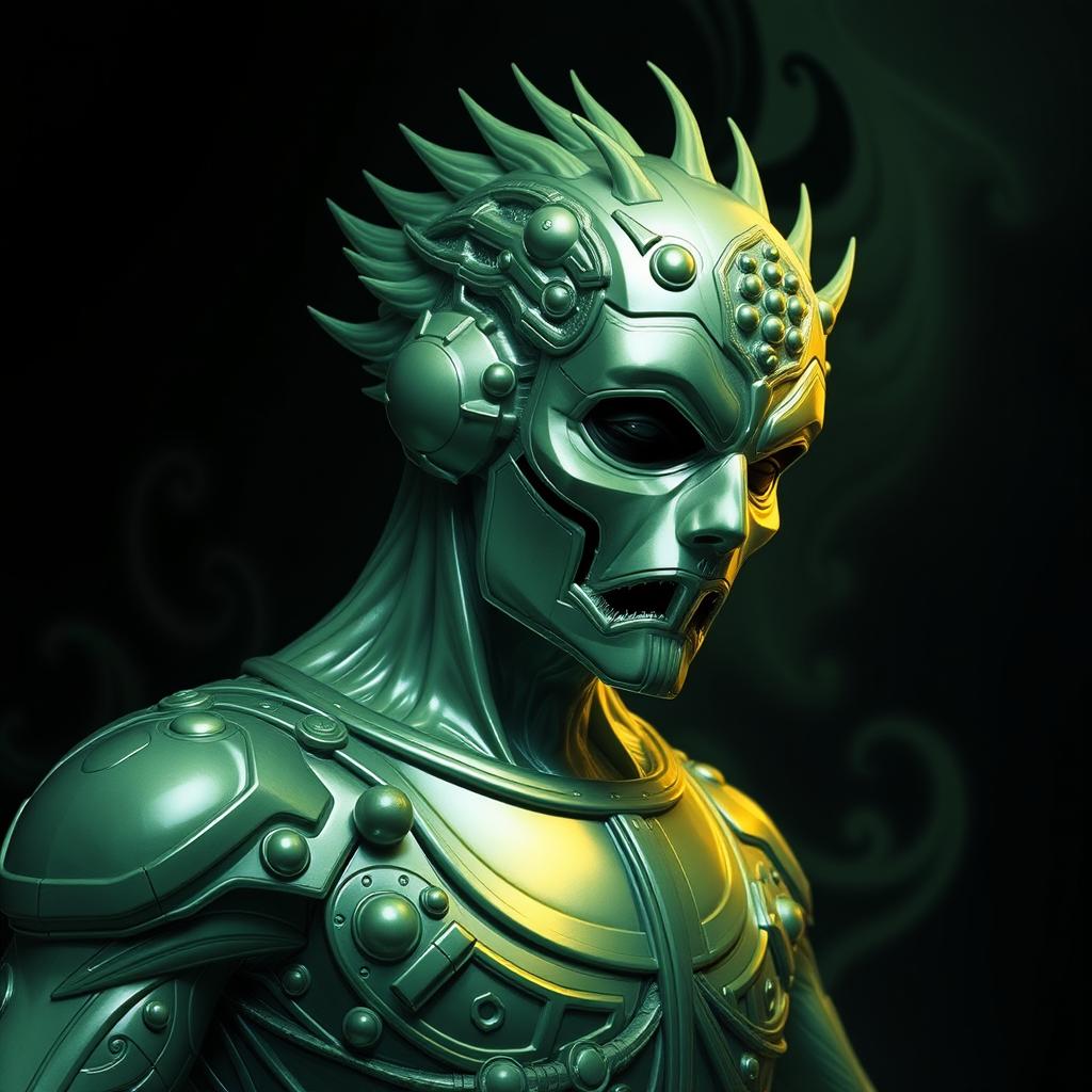 Unleash the Hero: Fierce Warrior in Green Armor