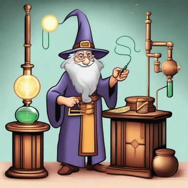 In a world of magic, the wizard used an ammeter to measure the flow of electrical current in his enchanted laboratory.