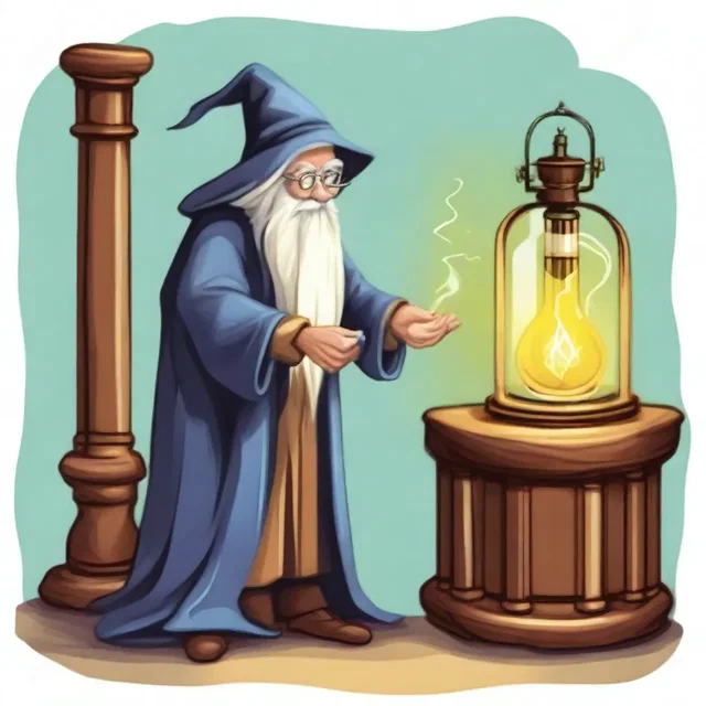 In a world of magic, the wizard used an ammeter to measure the flow of electrical current in his enchanted laboratory.