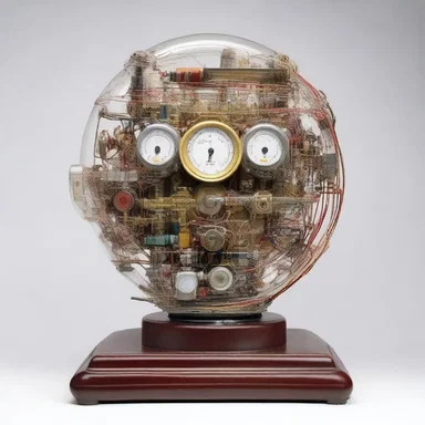 The artist created a mesmerizing sculpture by intertwining an ammeter with various electrical components, symbolizing the power of electricity.