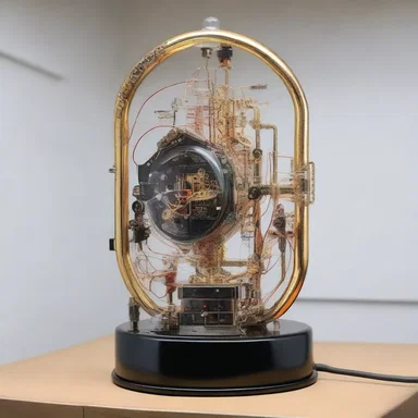 The artist created a mesmerizing sculpture by intertwining an ammeter with various electrical components, symbolizing the power of electricity.