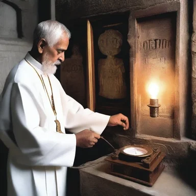 In the sacred temple, the priest used an ammeter to ensure the proper flow of electrical current to illuminate the consecrated space.