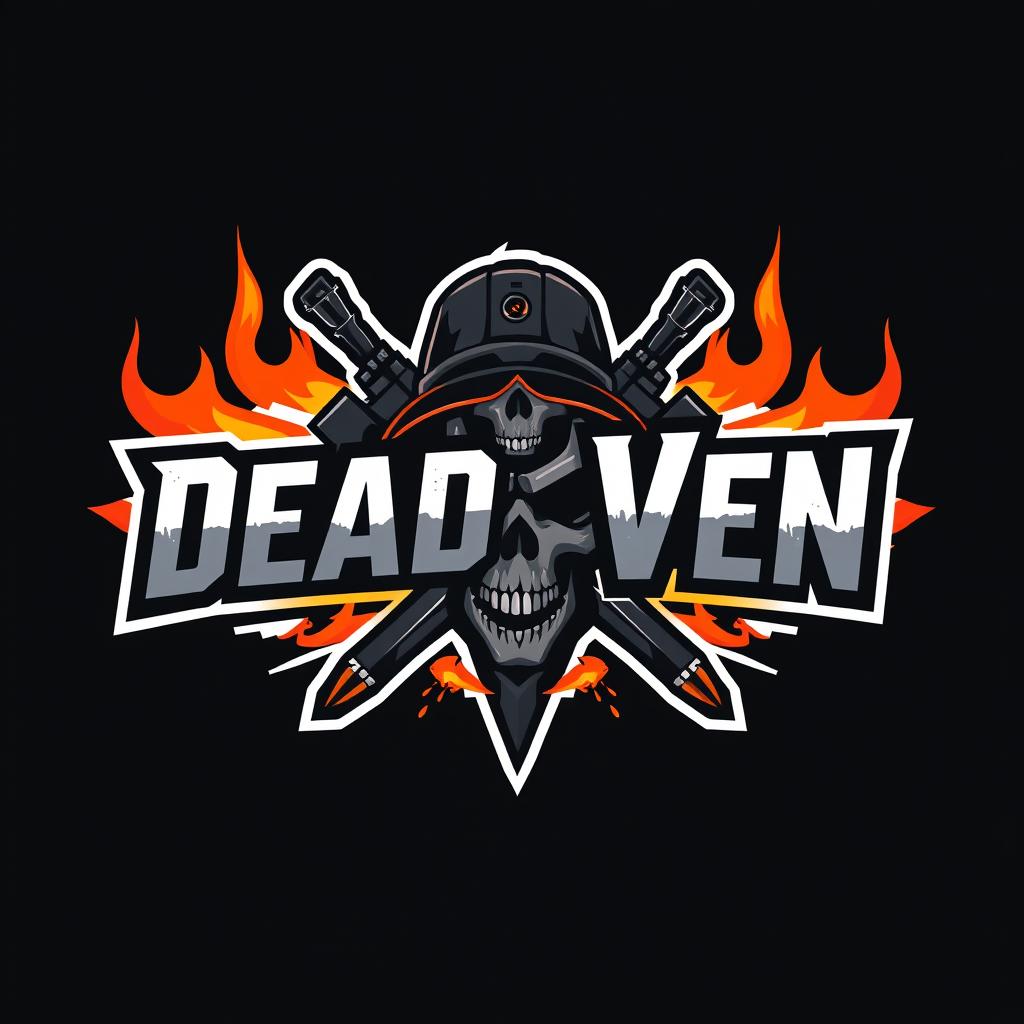 A dynamic logo design for 'Dead Ven' inspired by the game Free Fire