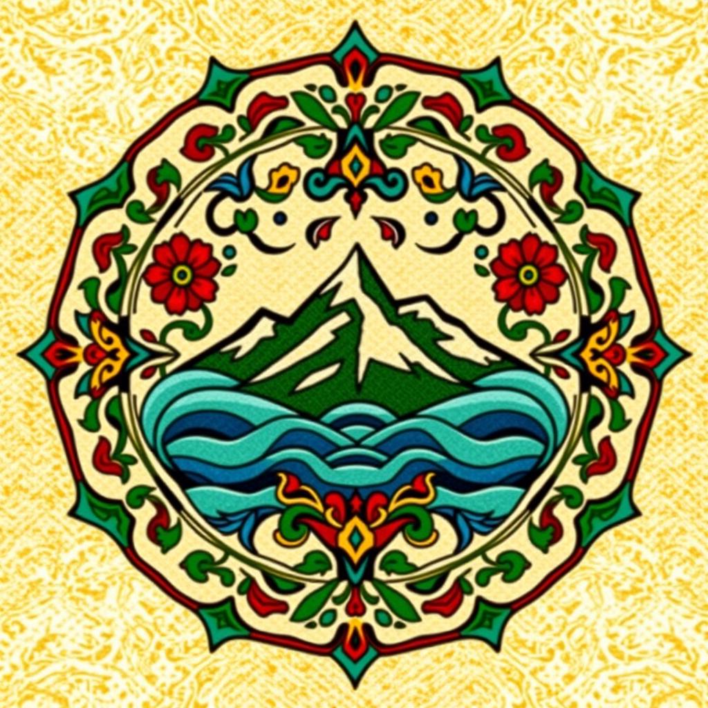 A vibrant and intricate symbol representing Talesh, Iran