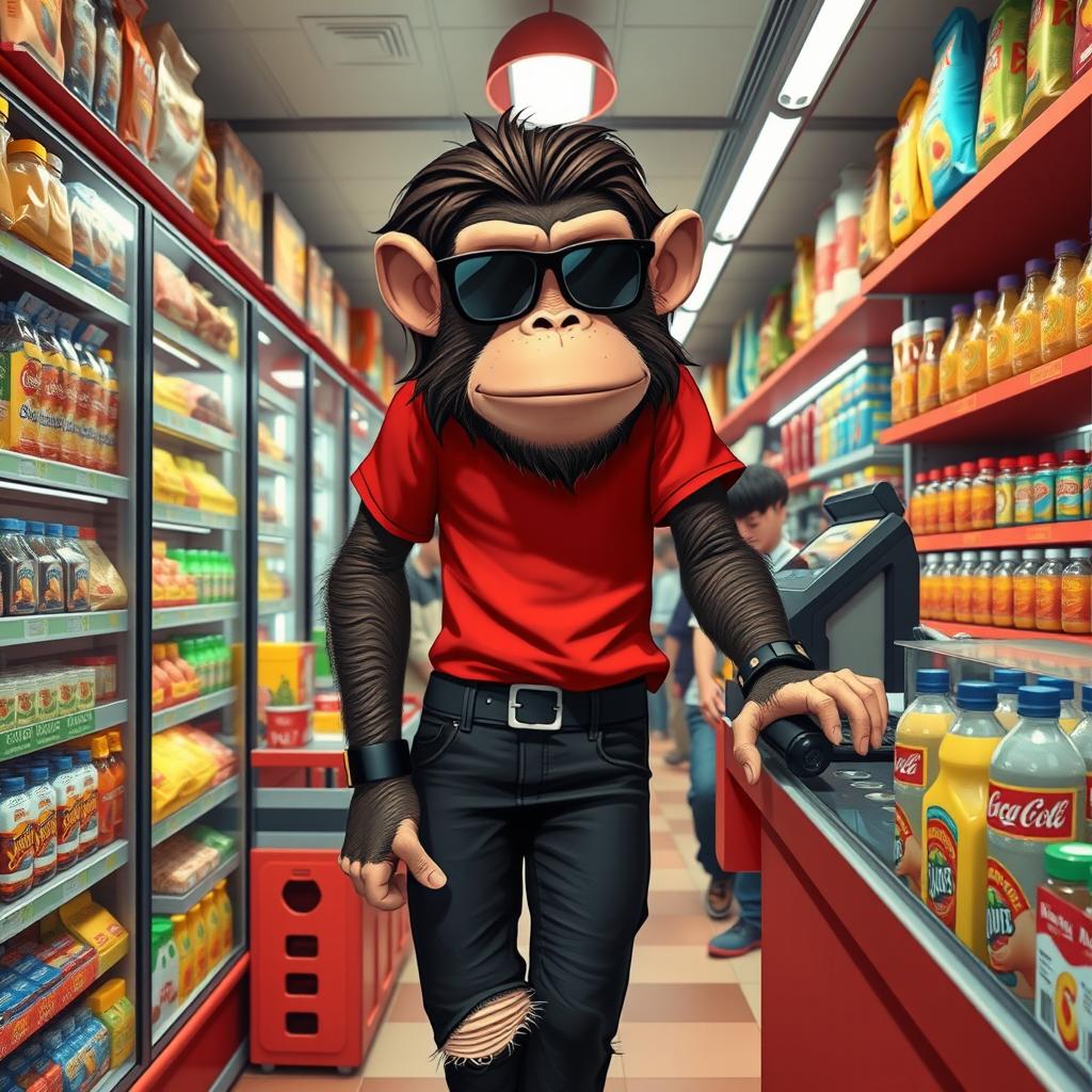 A bustling mini market filled with shelves of snacks, drinks, and everyday items