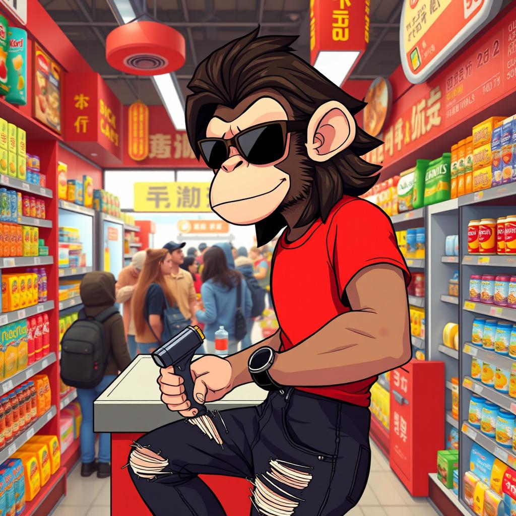 A bustling mini market filled with shelves of snacks, drinks, and everyday items