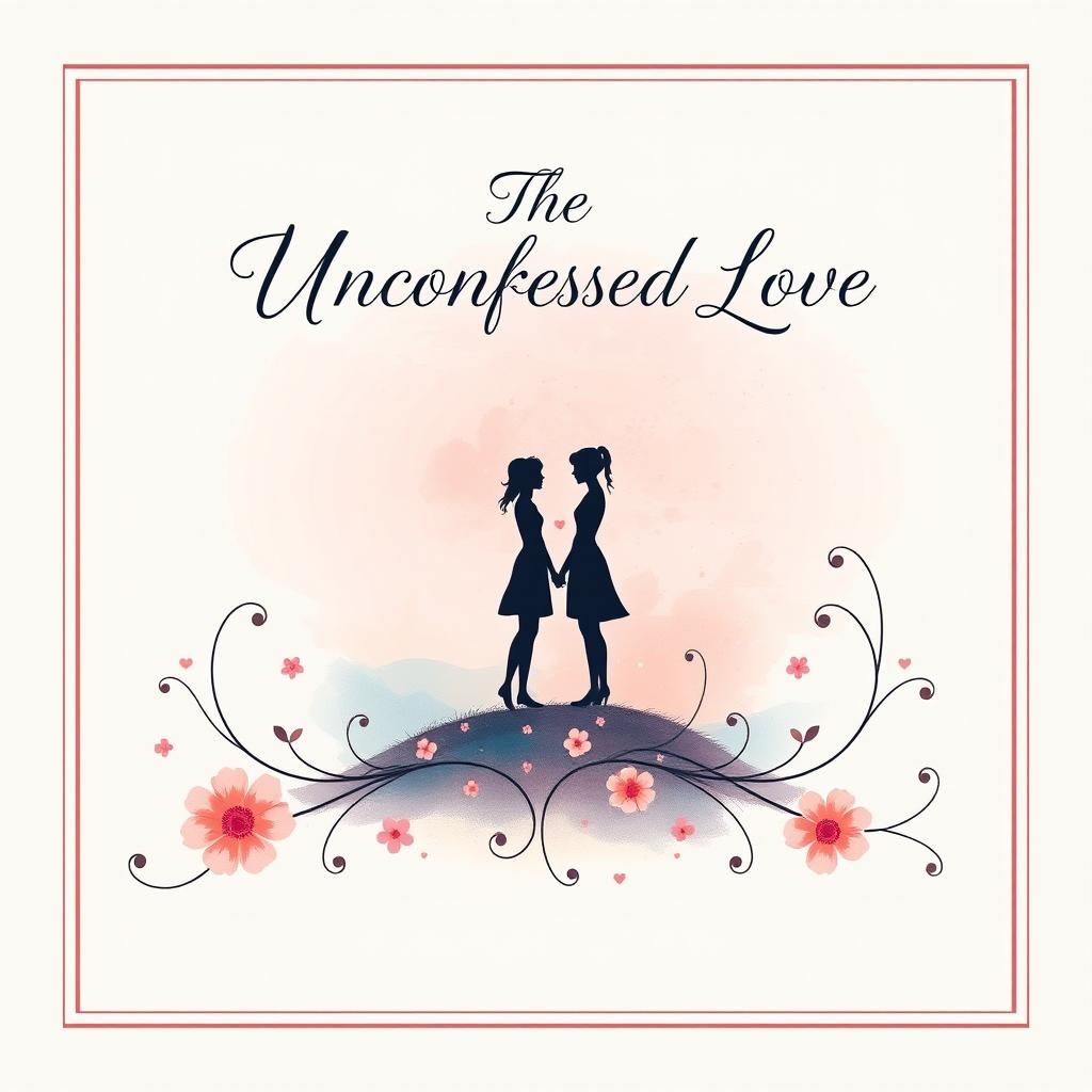 An aesthetic cover page design for 'The Unconfessed Love'