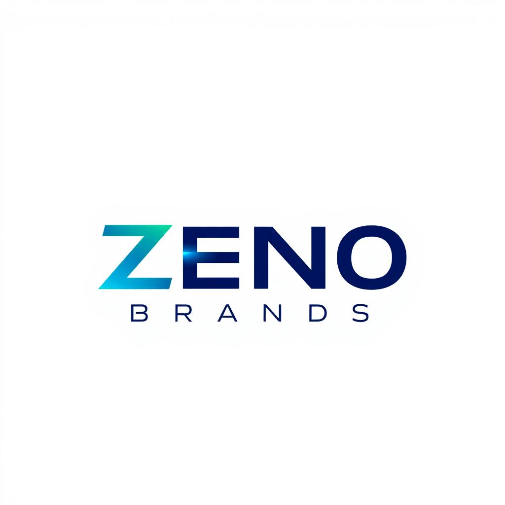 A visually stunning corporate logo design for Zeno Brands, featuring a sleek and modern aesthetic