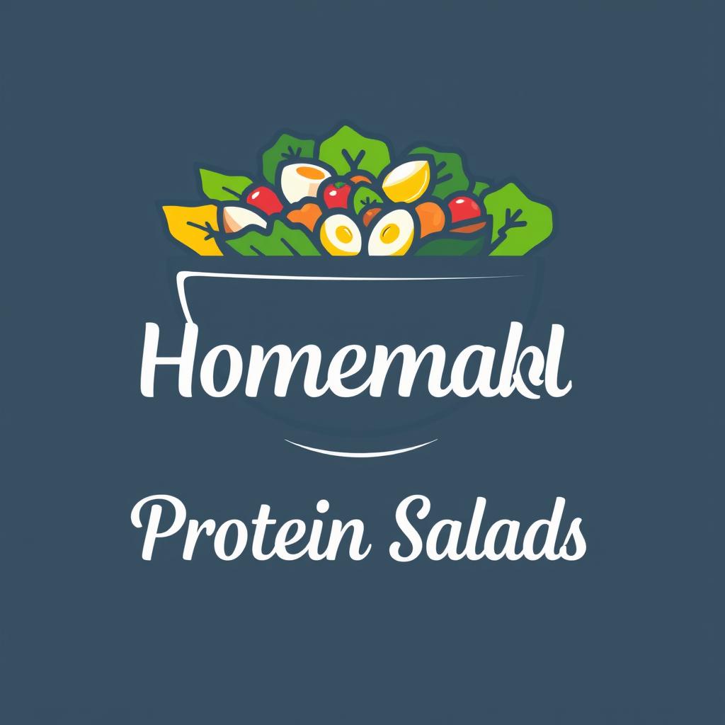 A vibrant and appealing logo design for a homemade protein salad business