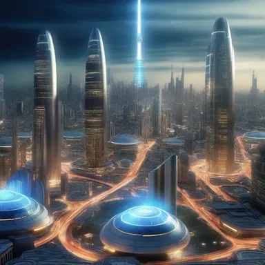 The science fiction movie featured futuristic cities illuminated by ammino-powered energy sources.