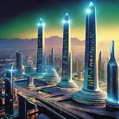 The science fiction movie featured futuristic cities illuminated by ammino-powered energy sources.
