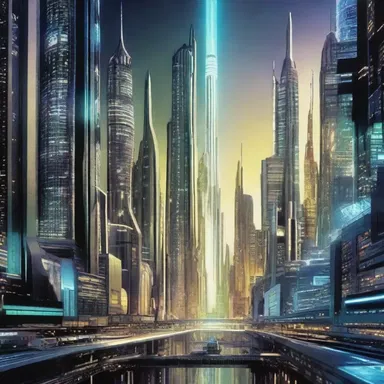 The science fiction movie featured futuristic cities illuminated by ammino-powered energy sources.