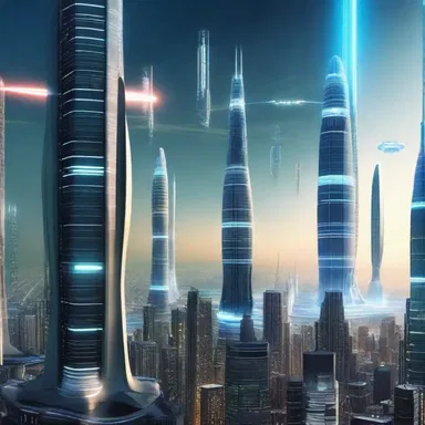 The science fiction movie featured futuristic cities illuminated by ammino-powered energy sources.