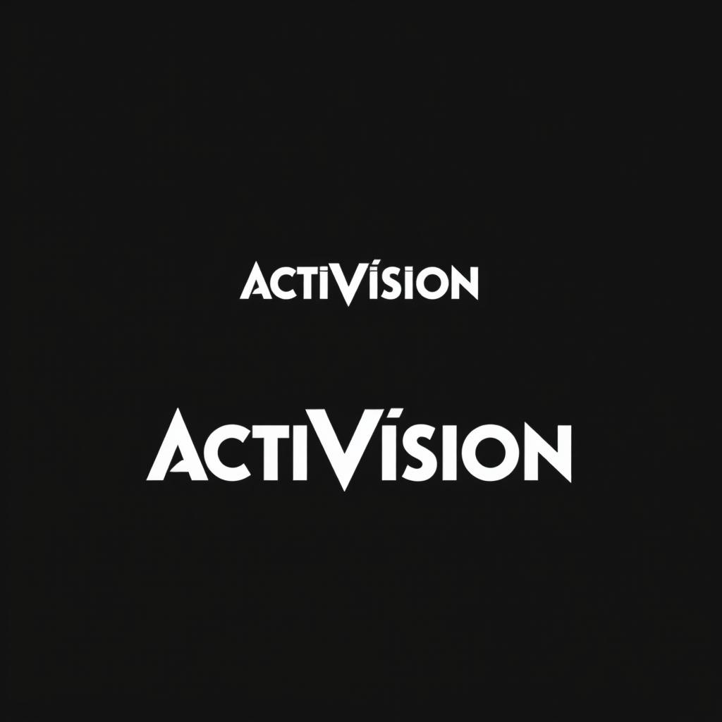 A solid black background featuring the Activision logo centered on the page