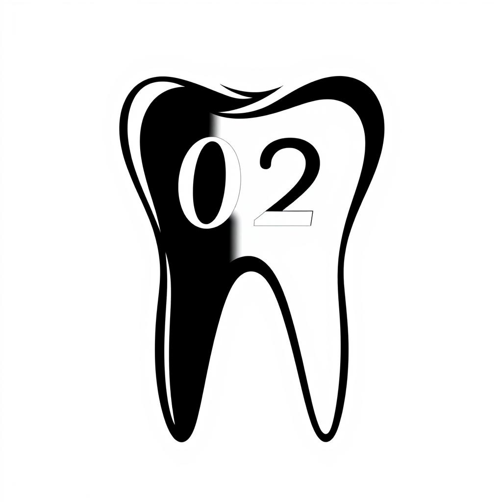 A simple yet striking black and white watermark design of a tooth, featuring bold outlines and clean lines