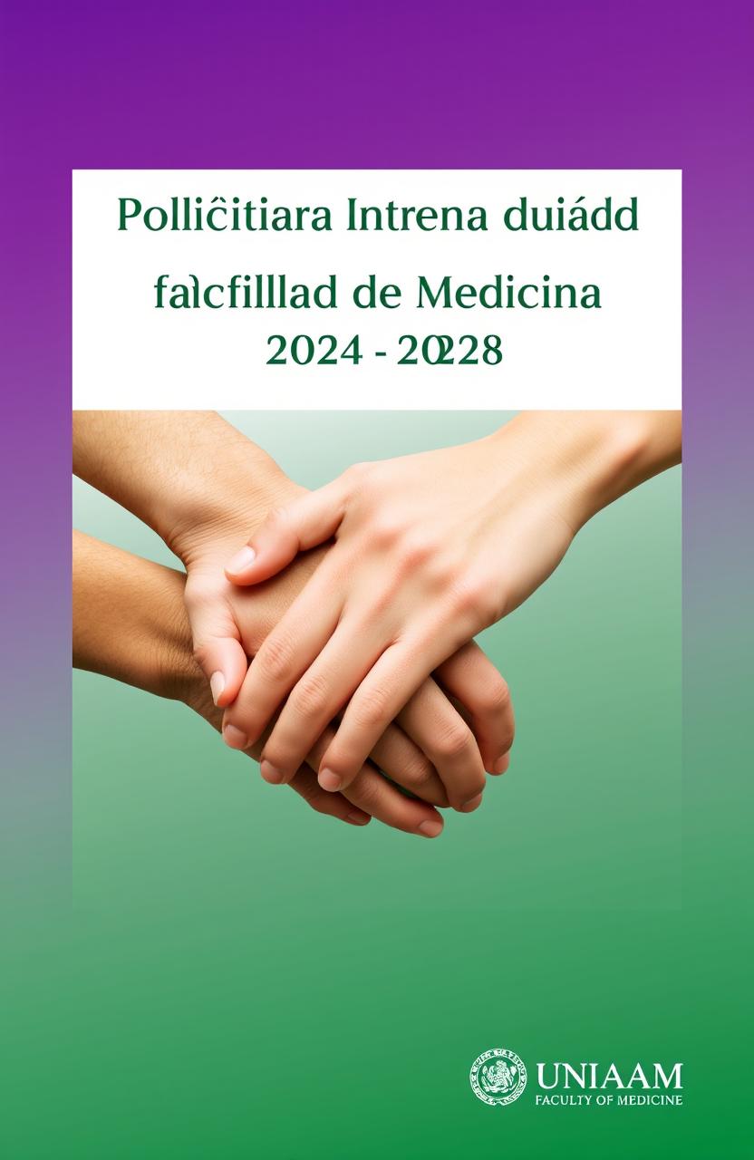 A letter-sized design with a gradient background transitioning from purple to green