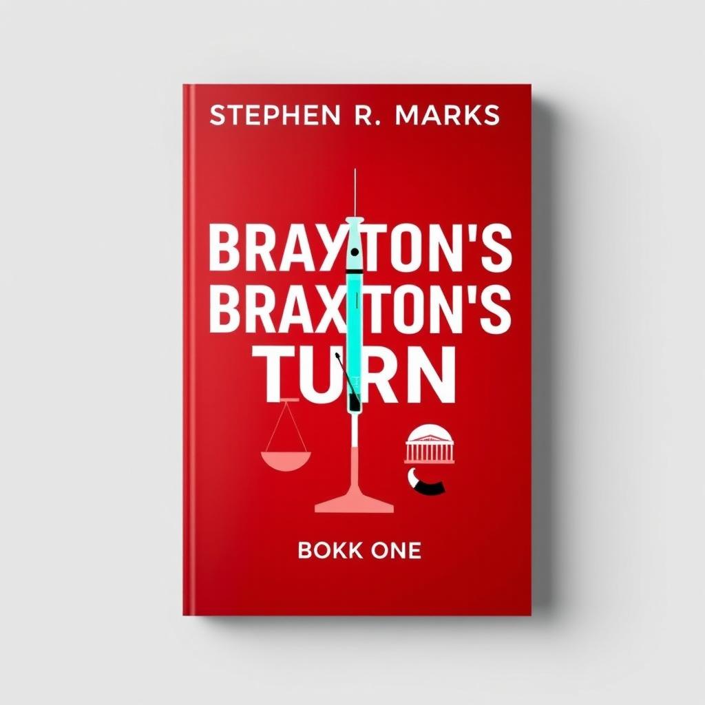 A modern and sleek book cover design for 'Braxton's Turn' by Stephen R