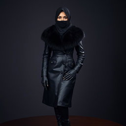 A beautiful woman wearing a hijab and niqab, with only her striking eyes visible