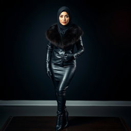 A beautiful woman wearing a hijab and niqab, with only her striking eyes visible