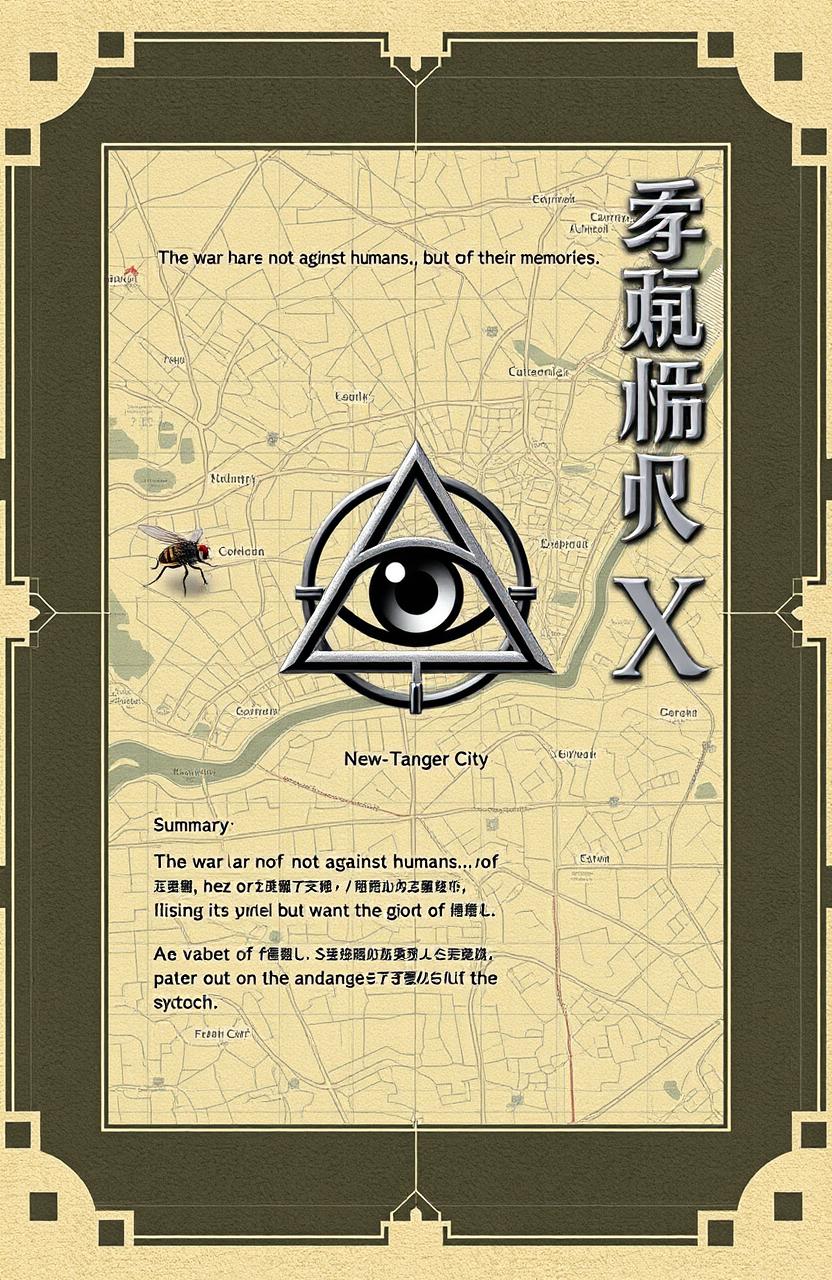A digital map section of New-Tanger City featuring a prominent eye symbol at the center