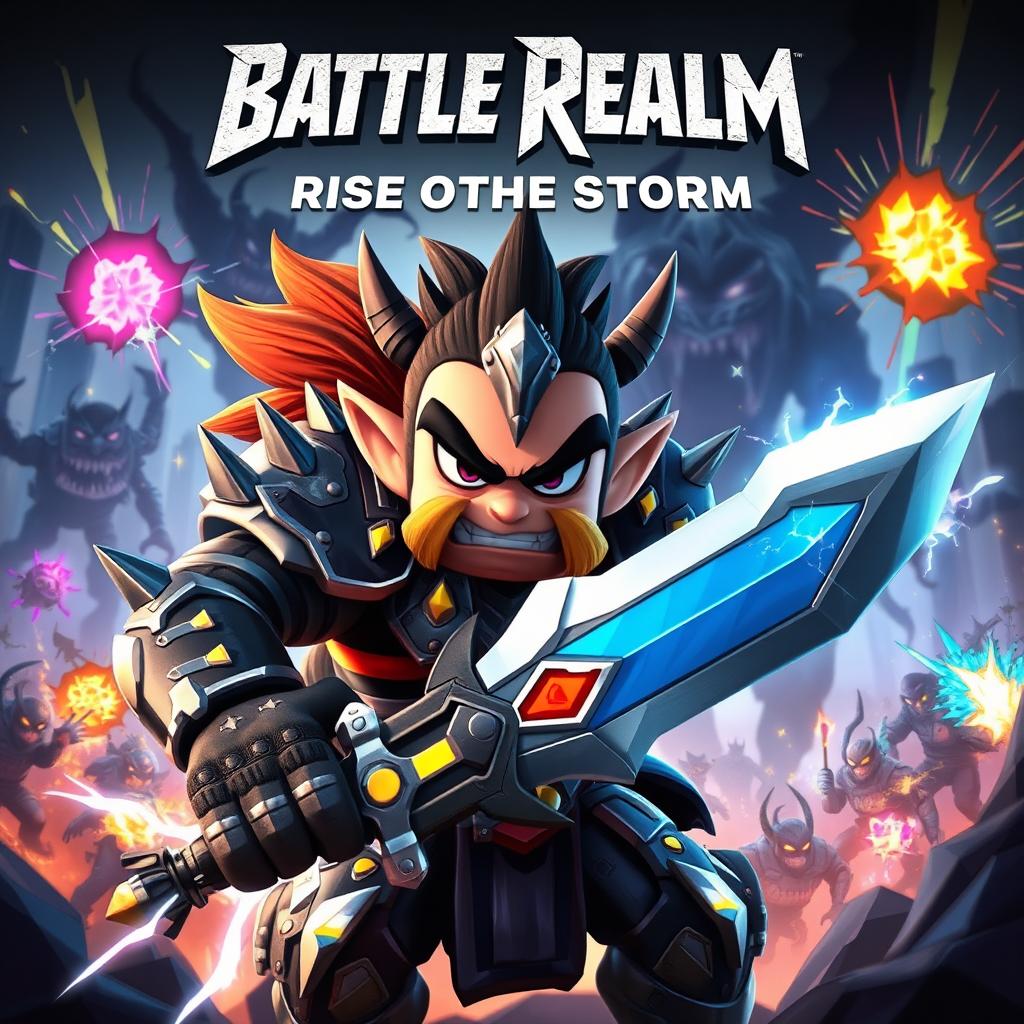 An aggressive and dynamic animated movie poster featuring a fierce, stylized warrior character, with vibrant colors and exaggerated facial expressions