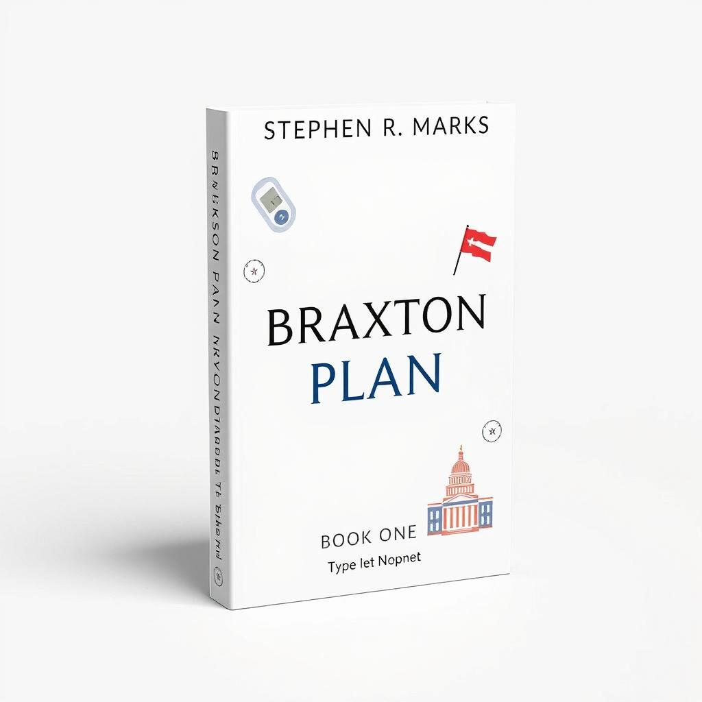 A sleek and modern book cover design for 'Braxton Plan' by Stephen R
