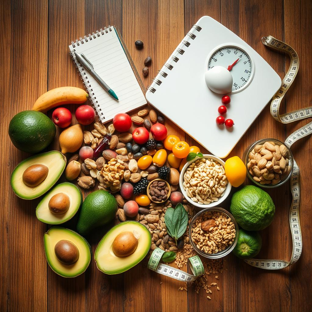 A conceptual image representing 'زيادة الوزن' (weight gain) through a creative and artistic lens