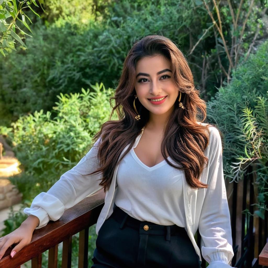 Elegant Brunette Actress Radiating Confidence