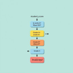 Student Grade Decision-Making Flowchart