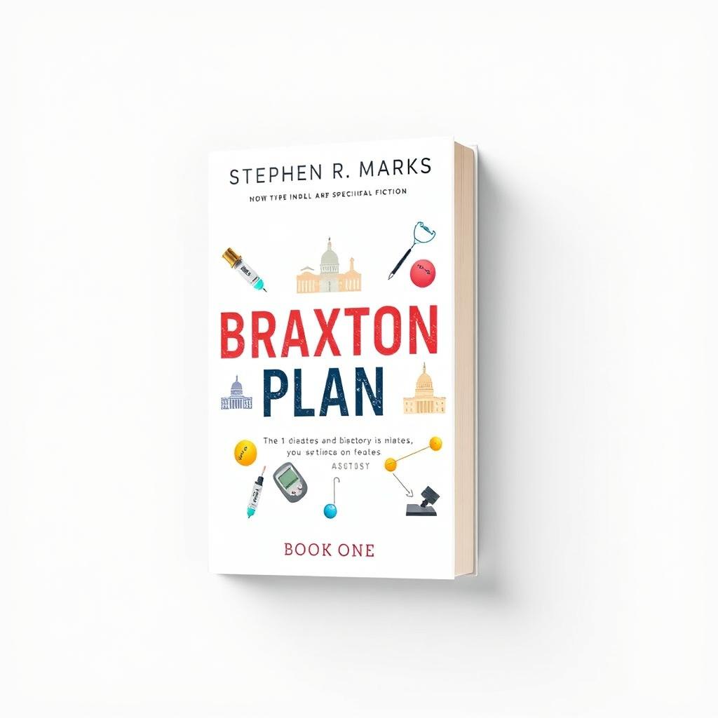 A book cover design for the novel 'Braxton Plan' by Stephen R